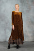 Golden Olive Devoré Feather Silk Velvet Dress 6