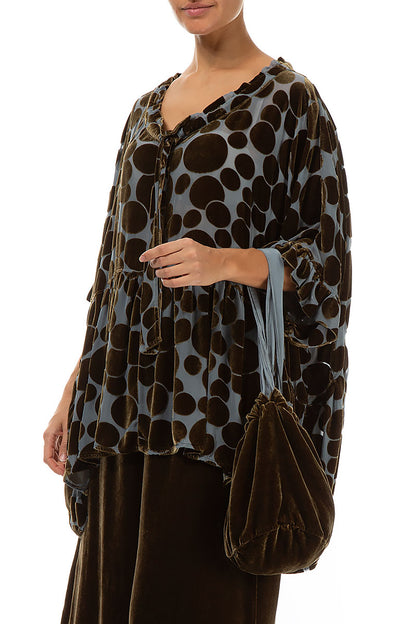 Golden Sage Silk Velvet Evening Hand Bag 2