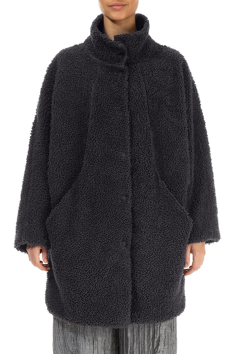 Graphite Blue Teddy Cotton Coat