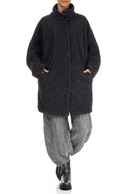 Graphite Blue Teddy Cotton Coat