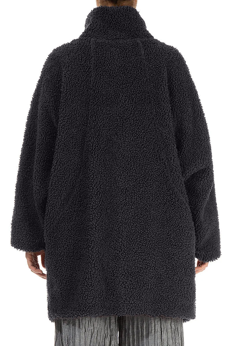 Graphite Blue Teddy Cotton Coat