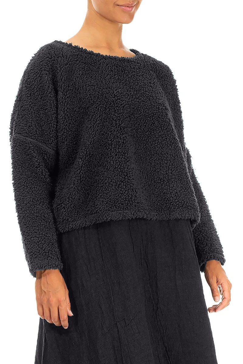 Graphite Blue Teddy Cotton Jumper