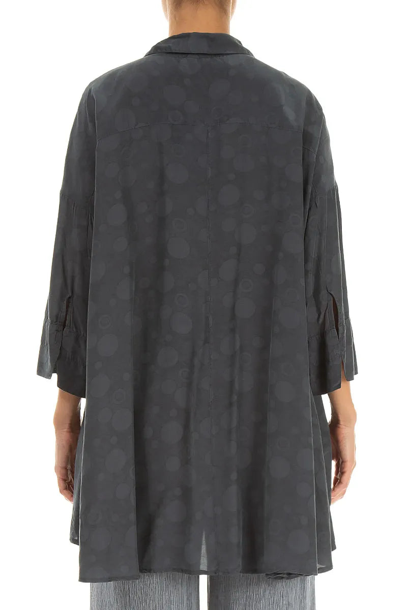 Graphite Bubbles Silk Bamboo Shirt 2
