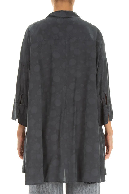 Graphite Bubbles Silk Bamboo Shirt