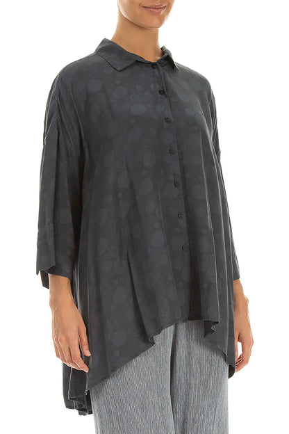Graphite Bubbles Silk Bamboo Shirt