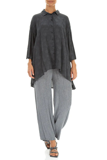 Graphite Bubbles Silk Bamboo Shirt