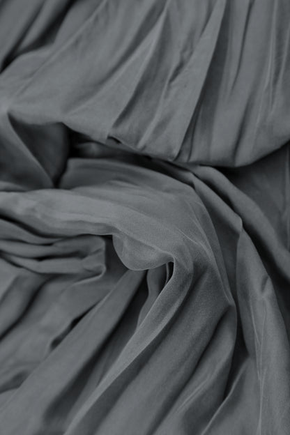 Graphite Crumpled Pure Silk Tunic 5