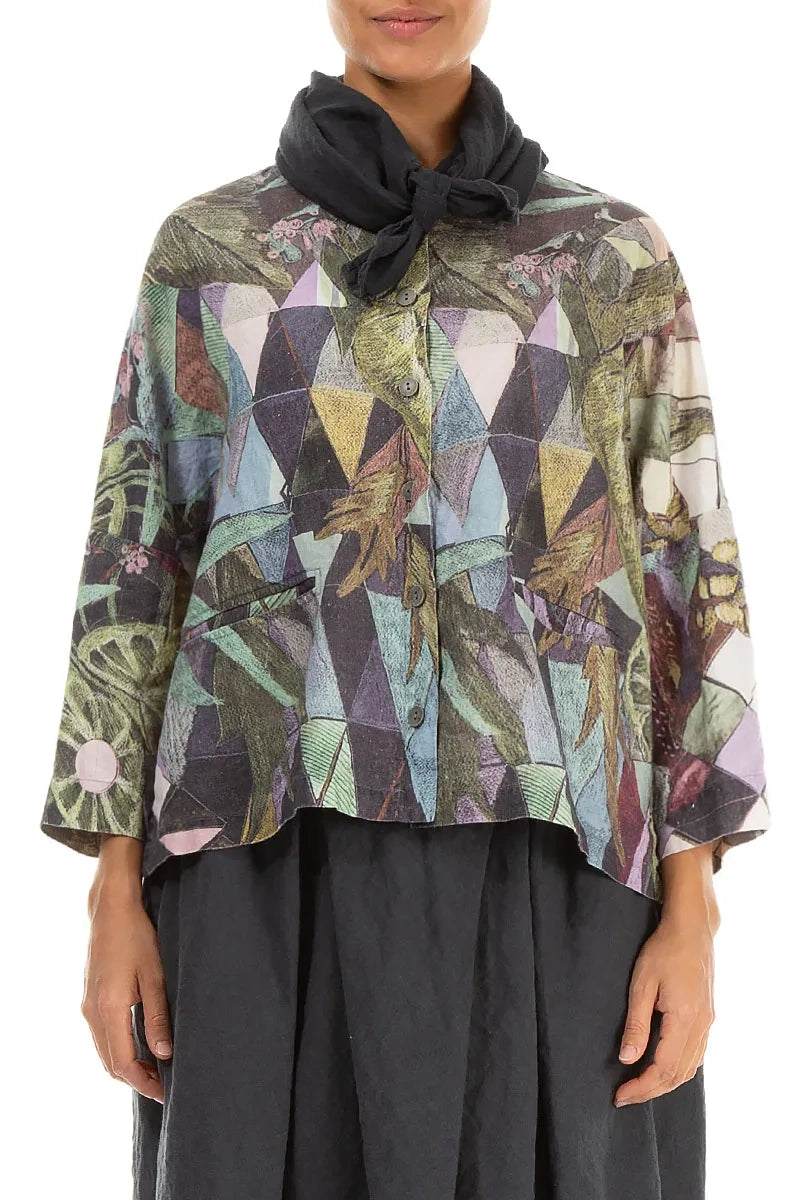 Graphite Gauze Linen Scarf 1