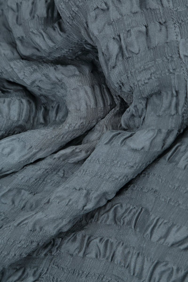 Graphite Textured Kaftan Silk Blouse