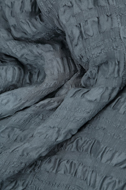 Graphite Textured Kaftan Silk Blouse