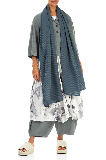 Graphite Textured Silk Cotton Scarf 2