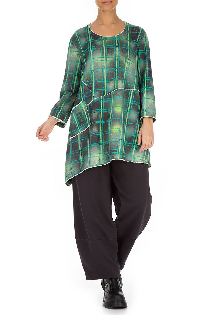 Emerald Grid Cotton Tunic 4