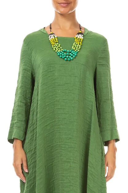 Green Haze Wood Necklace