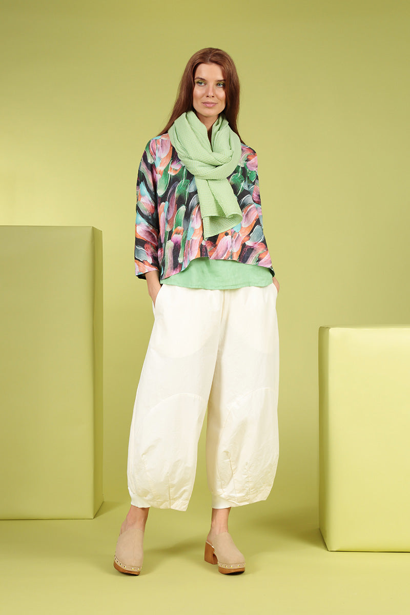 Green Sorbet Textured Silk Cotton Scarf 7