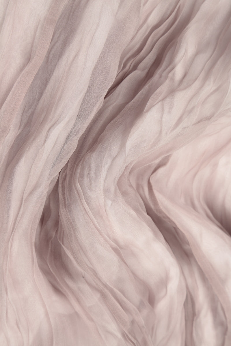 Greige Crumpled Silk Chiffon Dress 5