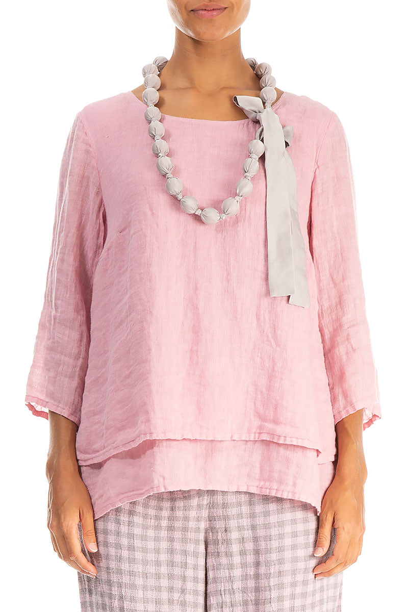 Greige Silk Bead Necklace 1