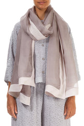 Greige Silk Chiffon Scarf 1