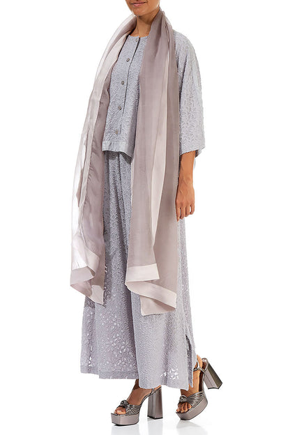 Greige Silk Chiffon Scarf 2