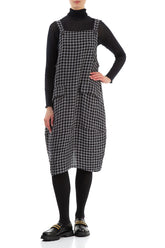 Grey Check Linen Pinafore Dress 3