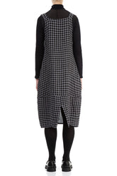 Grey Check Linen Pinafore Dress 2