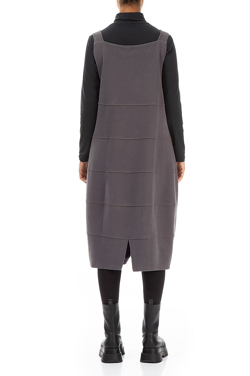 Grey Cotton Jersey Balloon Dungaree Dress