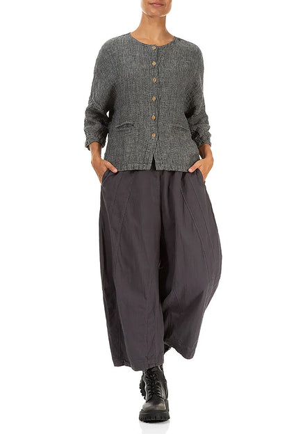 Chemisier veste en lin mélangé gris Evergreen