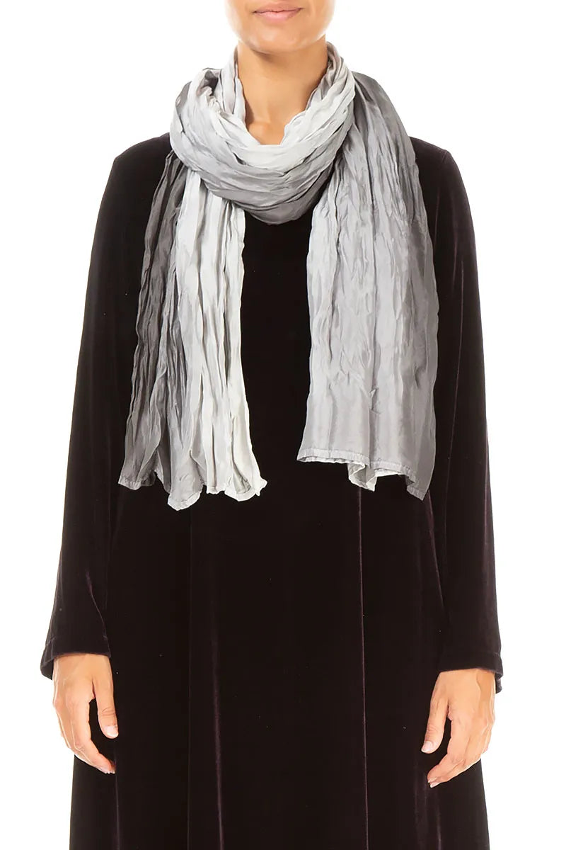 Grey Ombré Pure Silk Scarf 1