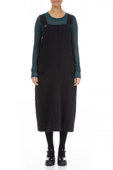 Grey Wavy Cotton Pinafore Dress 1