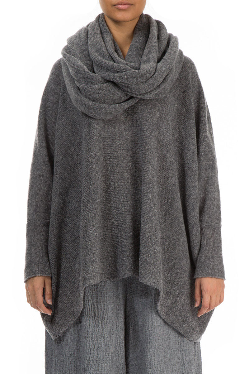 Grey Wool Infinity Scarf 1
