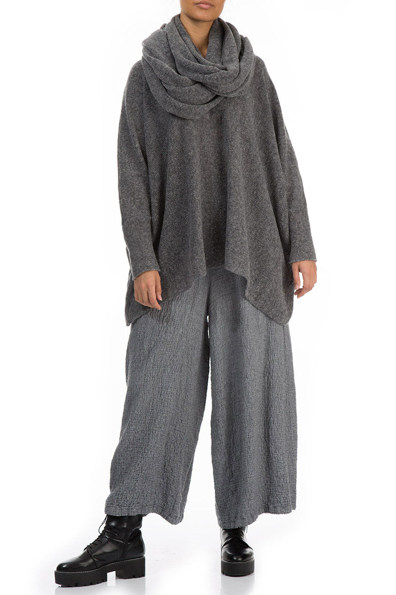 Grey Wool Infinity Scarf 2