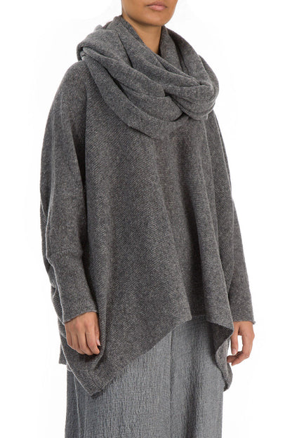 Grey Wool Infinity Scarf 3