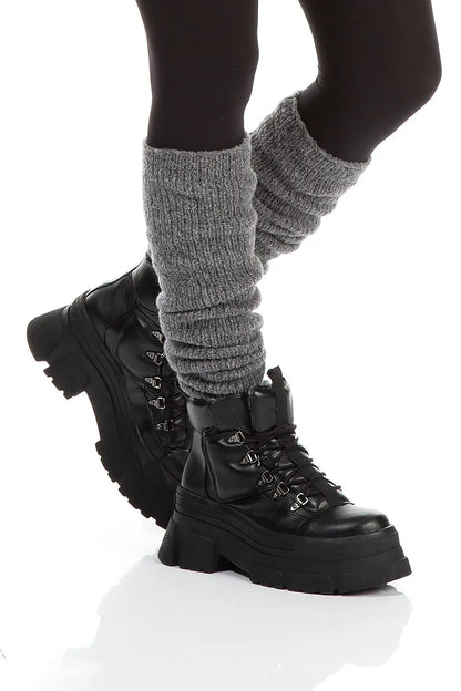 Grey Wool Leg Warmers