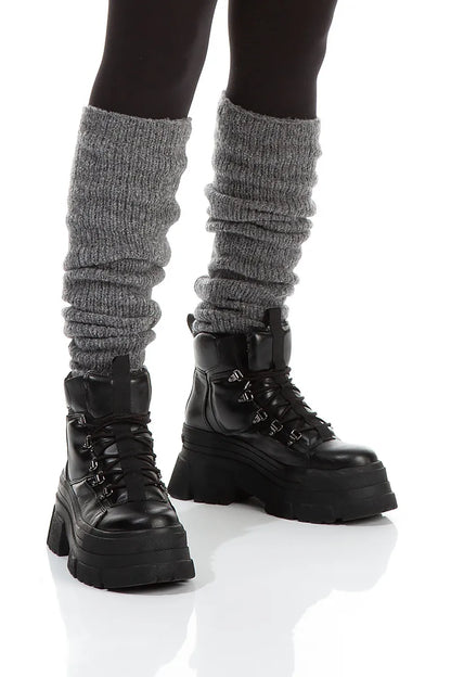 Grey Wool Leg Warmers