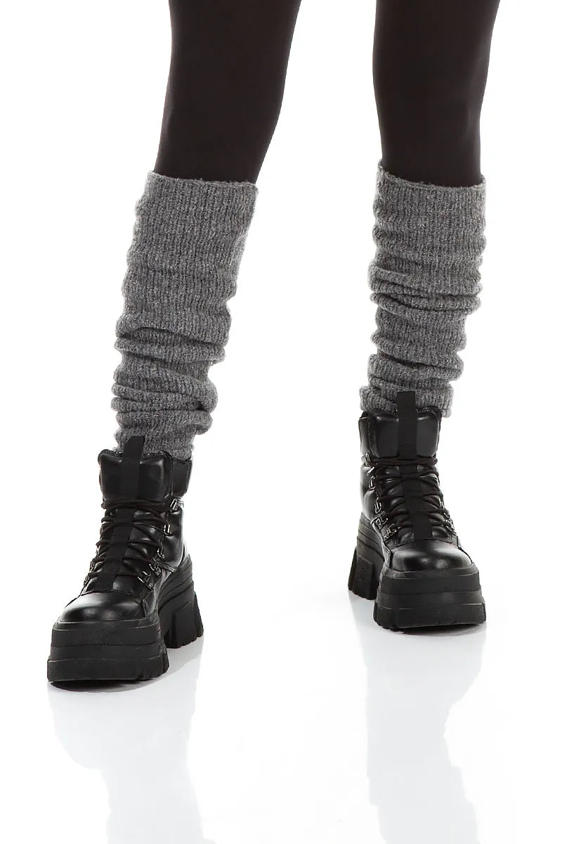 Grey Wool Leg Warmers