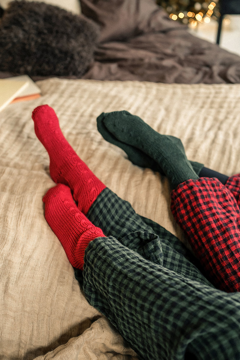 Green Wool Linen Socks 4