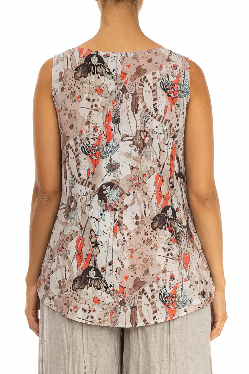 Sleeveless Savannah Textured Silk Top