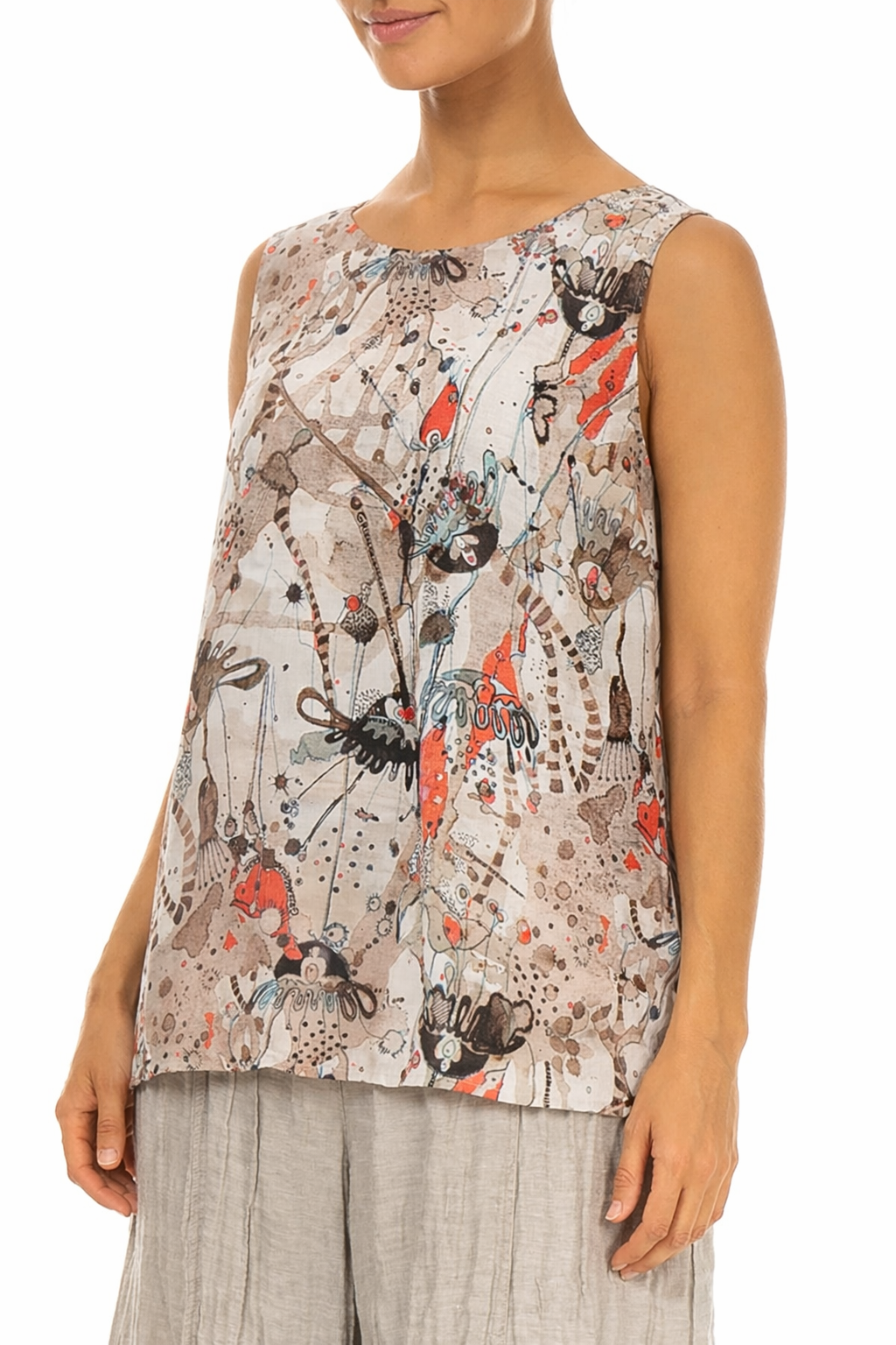 Sleeveless Savannah Textured Silk Top