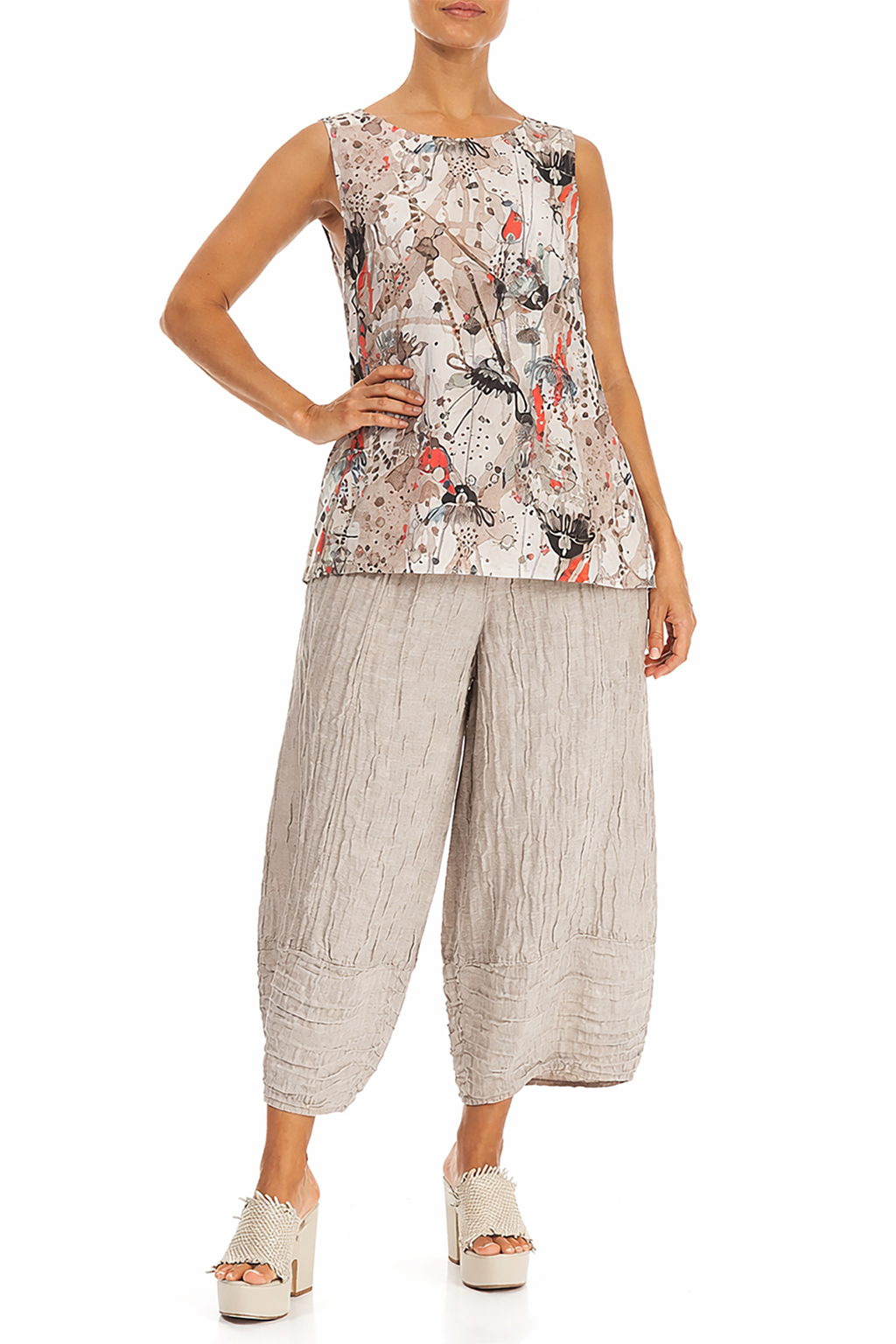 Sleeveless Savannah Textured Silk Top