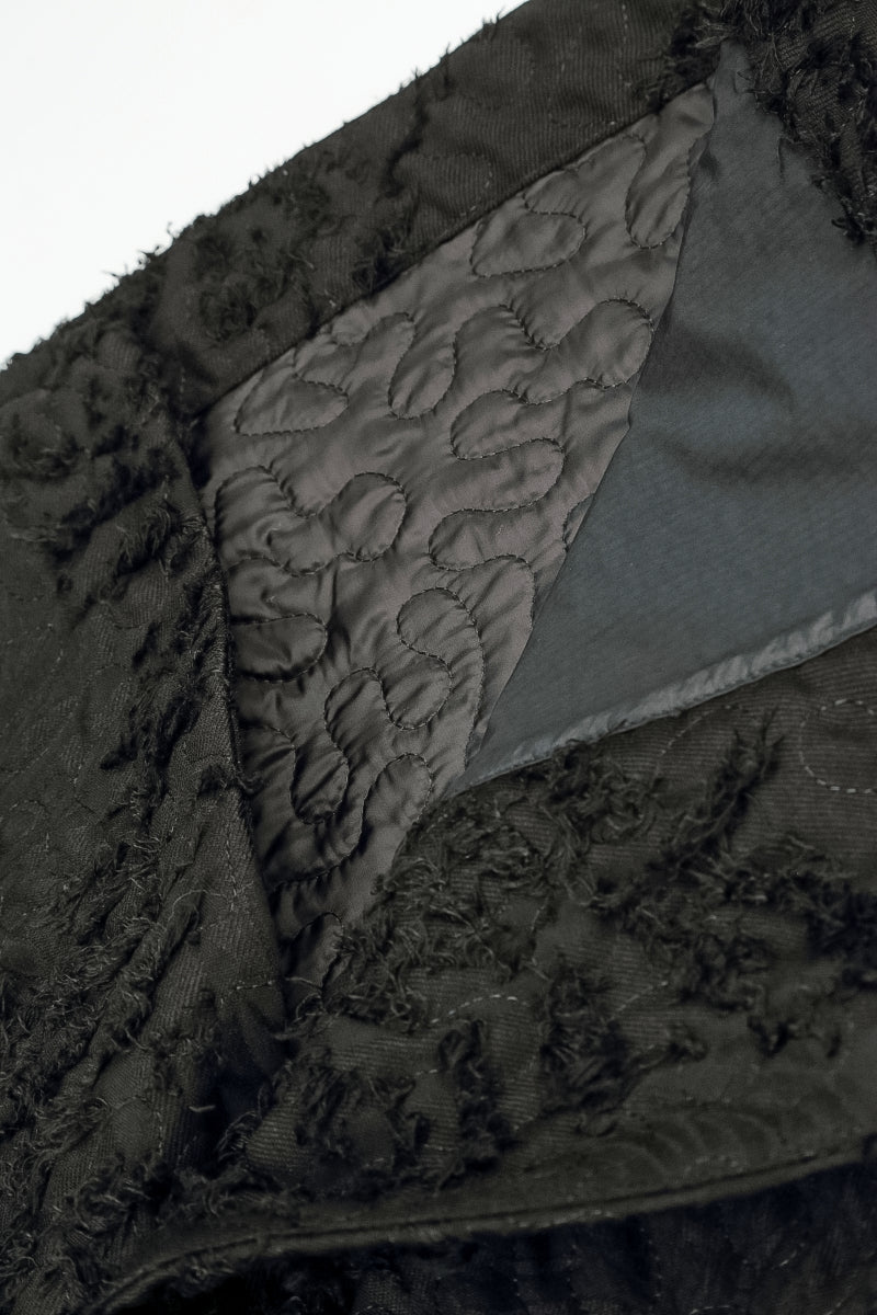 Black Feathered Cocoon Coat 7