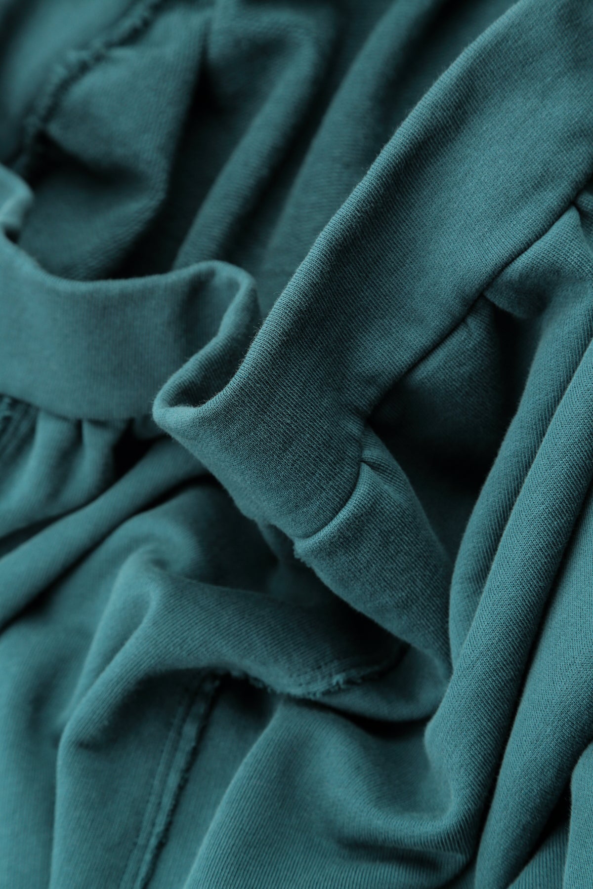High Collar Deep Turquoise French Terry Cotton Jacket 6