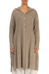 Hooded Beige Linen Cardigan 1
