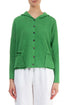 Hooded Boxy Spring Green Linen Cardigan 1