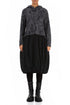 Hooded Charcoal Paintwave Cotton Jacket Dress 1