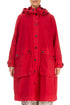 Hooded Cherry Red Cotton Coat 2