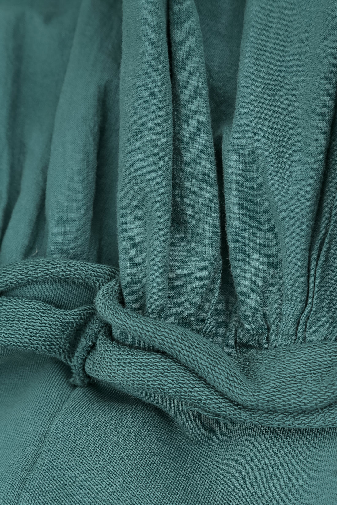 Hooded Deep Turquoise Cotton Jacket Dress 5
