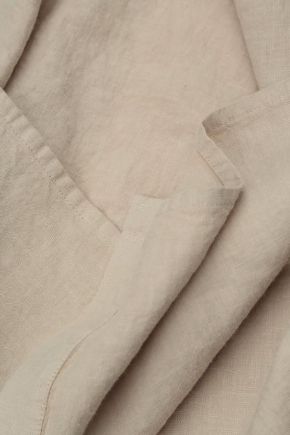 Kapuzenjacke aus Leinen mit Raffärmeln in Beige