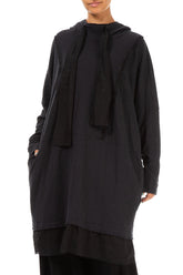 Hooded Grey Wavy Cotton Tunic 3