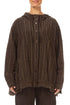 Hooded Loose Truffle Brown Linen Cotton Jacket 1