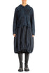 Hooded Midnight Blue Alabaster Cotton Jacket Dress 1