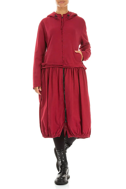 Hooded Ruby Cotton Jacket Dress 3